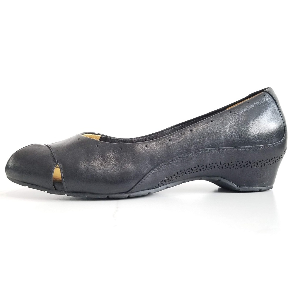 Clarks Unstructured Pumps Peep Toe Low Heels - Picture 4 of 12
